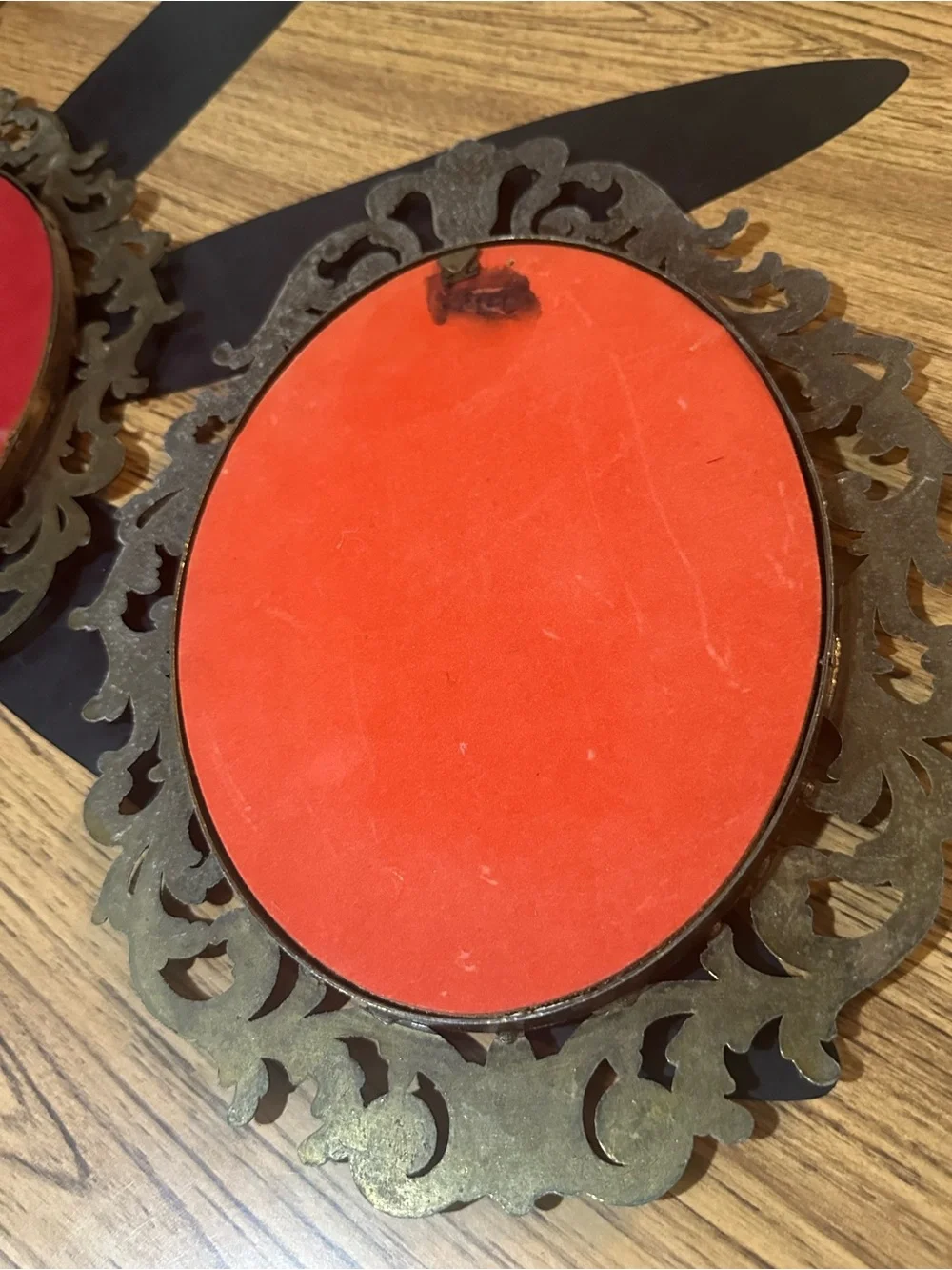 Vintage Ornate bubble glass picture frames - convex glass